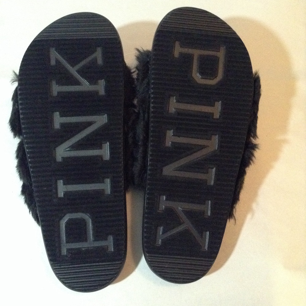 Pink Victoria Secret Fur Slides - Picture 5 of 7